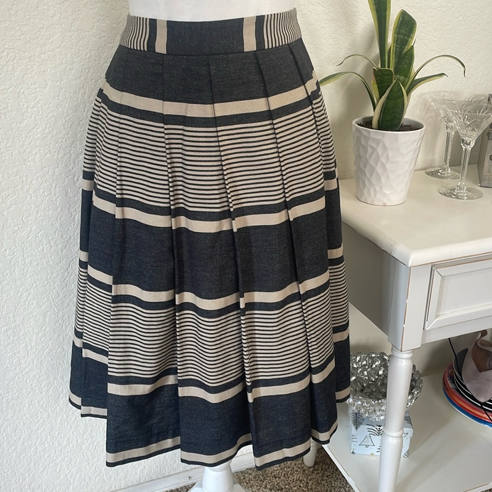 Anthropologie Moulinette Soeurs Striped‎ Pleated Skirt